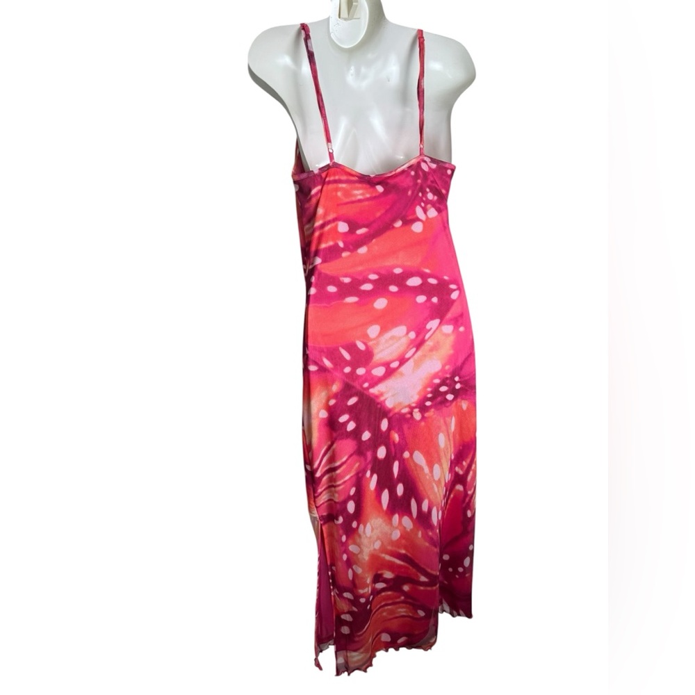 New Thirty Thirty Mesh Butterfly Sleeveless Midi Dress - Picture 8 of 10